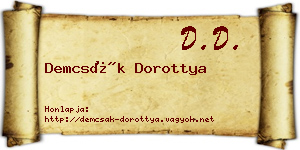Demcsák Dorottya névjegykártya