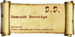 Demcsák Dorottya névjegykártya
